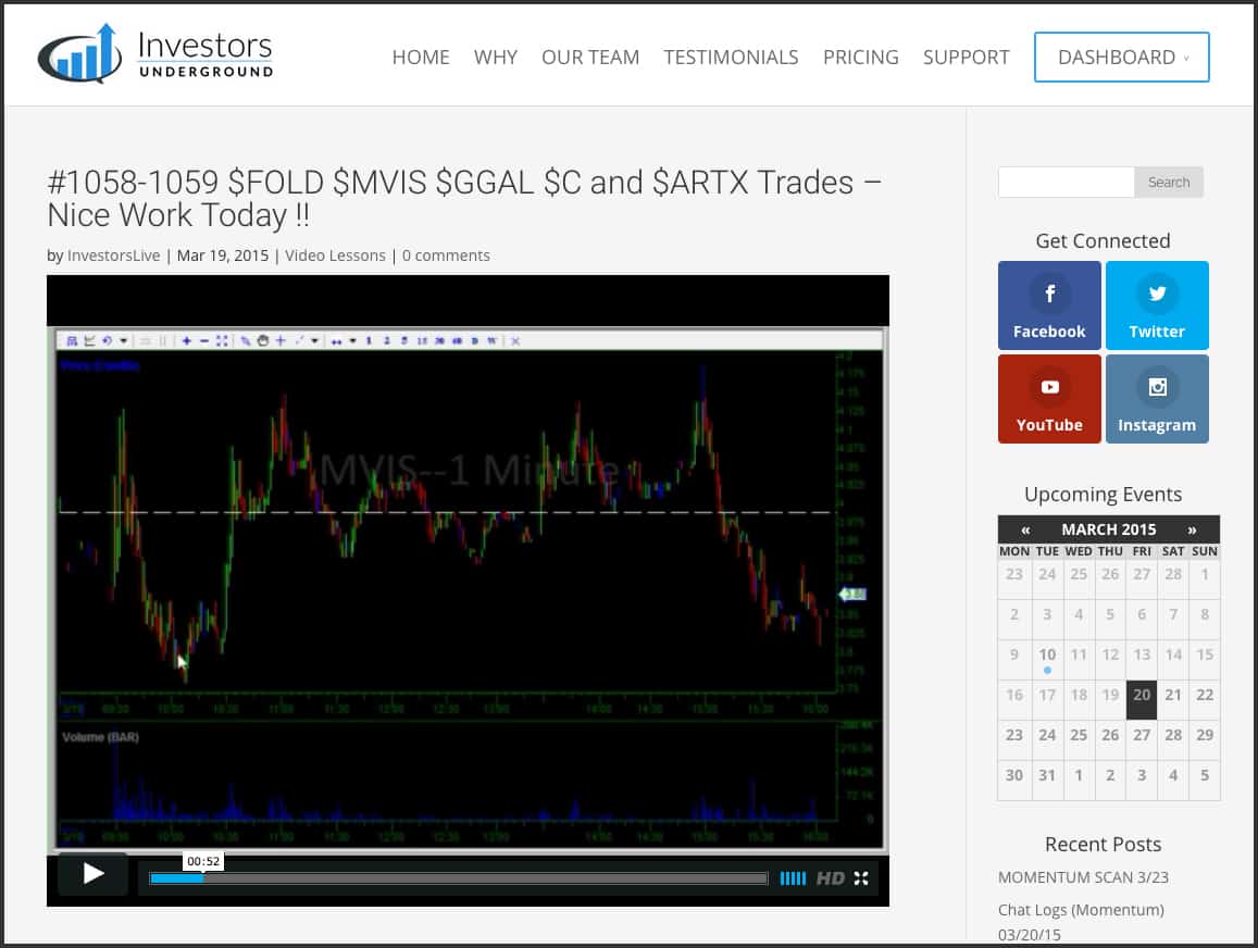 Investors Underground Trade Recaps