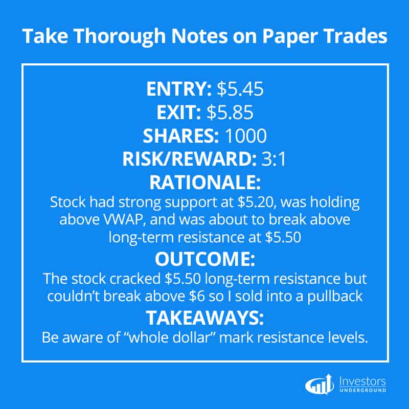 Recording Paper Trades