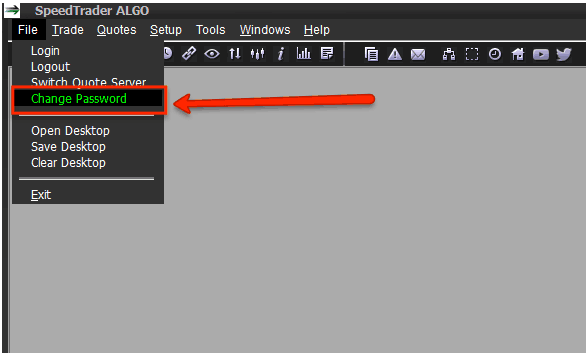 Change Speedtrader Password