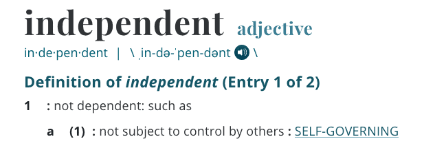 Independent Definition